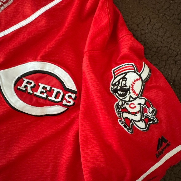 VINTAGE CINCINNATI REDS (KEMP) JERSEY!!! LOADED WITH VINTAGE CINCI REDS PATCHES - Picture 5 of 13